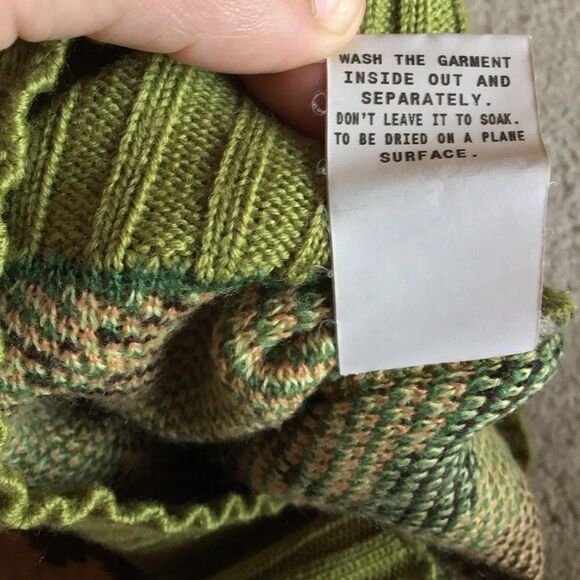 VERY RARE vintage Miss Sixty Wool Apple Design Green Sweater Vest - Picture 6 of 9